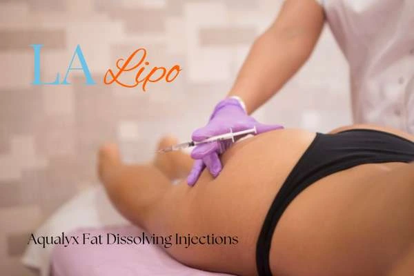 Woman having fat dissolving injections Kew on thighs