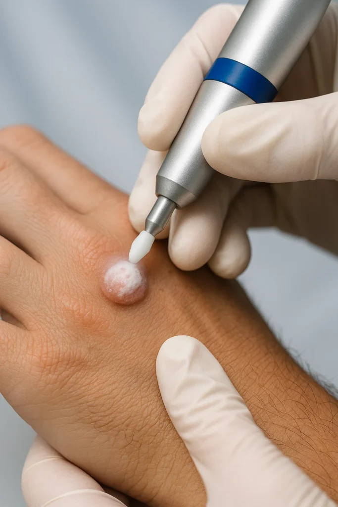 example of wart removal Kew using cryopen