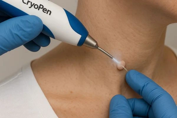 Person receiving Cryotherapy skin tag removal Kew