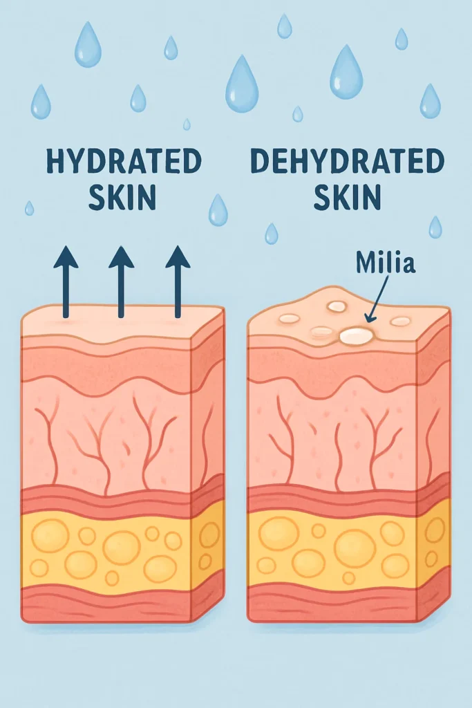 The importance of hydration and milia production Kew