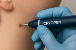 Person receiving skin tag removal Kew