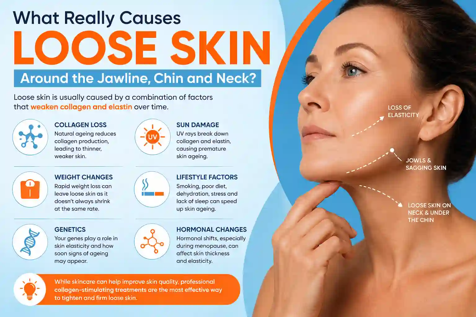 What Really Causes Loose Skin Around the Jawline, Chin and Neck Kew?